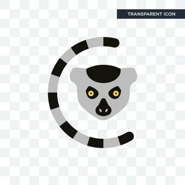 Lemur vector icon isolated on transparent background, lemur logo design Stock Illustration
