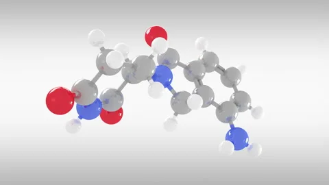 Lenalidomide C13H13N3O3 molecular structure 動画素材 155330367