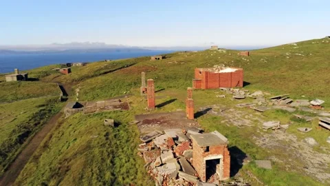 Lenan Head Fort Fly Over Stock Footage 140431482
