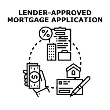 Lender approved mortgage application concept illustration Stock Illustration