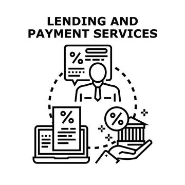 Lending and payment services vector concept icon Stock Illustration