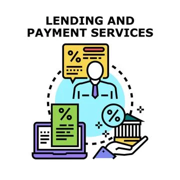 Lending and payment services vector concept icon Stock Illustration
