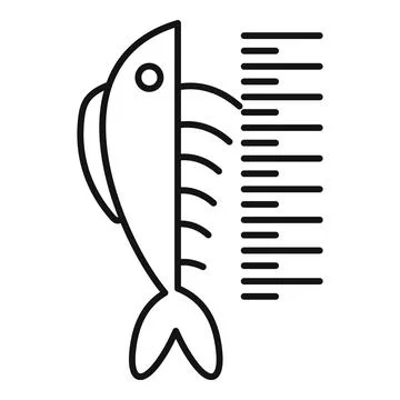 Lenght fish icon, outline style Illustrazione stock