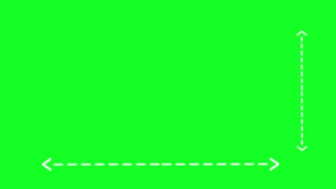 Length and width measurement lines, animated dotted arrow lines right left .. Stock Footage 328202493