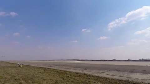 The length of the bomber in for a landing Stock Footage 75614549