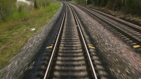 The length of the railway track Stock Footage 76970683