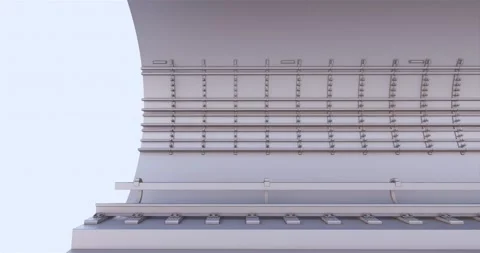 Lengthwise section of a BIM model of a underground tunnel 库存影片 132134171