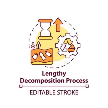 Lengthy decomposition process concept icon Illustrazione stock