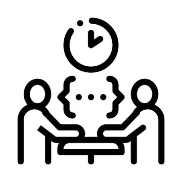 Lengthy discussion of the problem icon vector outline illustration Illustrazione stock