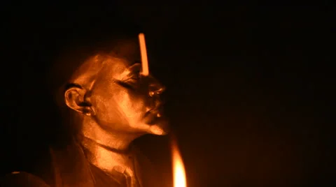 Lenin in the fire half-face Video stock 67485896