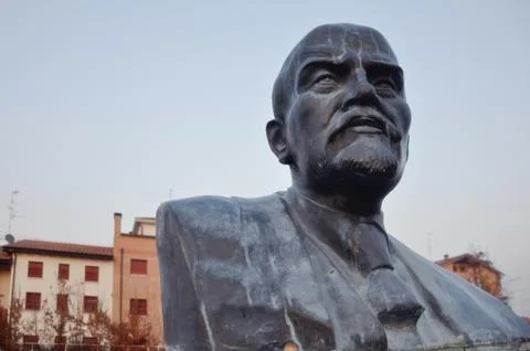 Lenin Statue in Cavriago, Emilia-Romagna, Italy Stock Photos