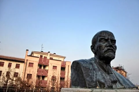 Lenin Statue in Cavriago, Emilia-Romagna, Italy Stock Photos