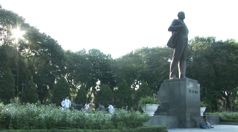 Lenin statue in Hanoi Stock Footage 288448