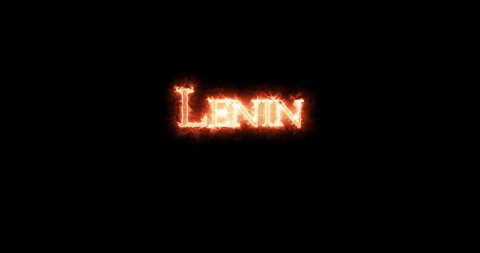 Lenin written with fire. Loop Stock Footage 128872766