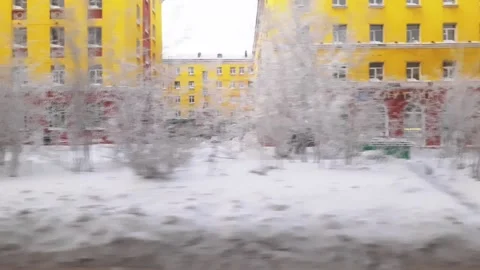 Leninsky Prospekt in the city of Norilsk. Stock Footage 170010509