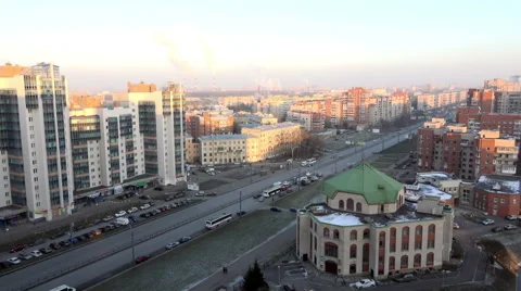 Leninsky Prospekt. the flow of vehicles during the day. Express shooting Stock Footage 45197865