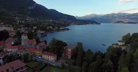 Lenno at Lake Como in Lombardy, Italy Stock Footage