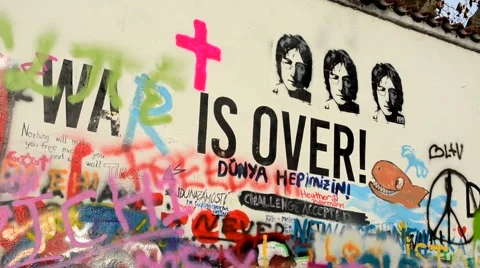 Lennon Wall - War Is Over Stock Footage 45508262