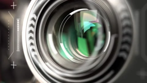 Lens aperture bars. Adjusting the aperture open and close the aperture  Stock Footage 146160477
