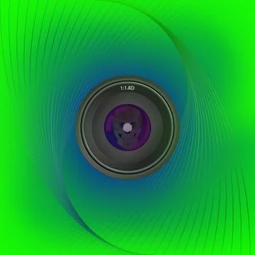 Lens on the background of lines Stock Illustration