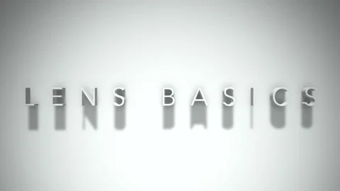 Lens basics 3D title animation with shadows on a white background Stock Footage 297267413