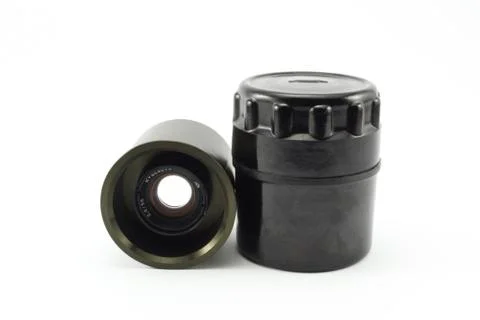 Lens in a black case Stock Photos