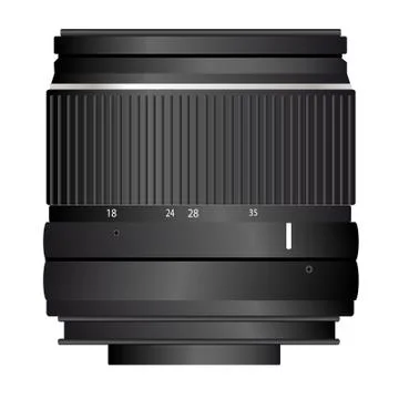 Lens to camera Stock Illustration