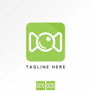 Lens camera video circle infinity application eye spy monogram typography tech Stock Illustration