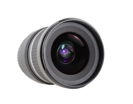 Lens for the camera on a white background Stock Photos