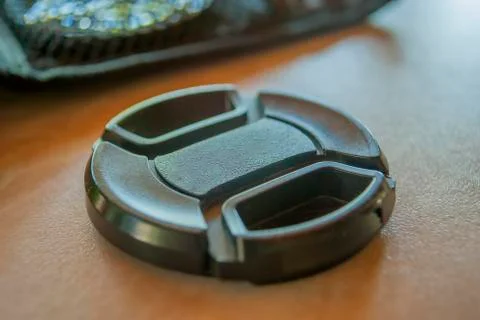 Lens cap close-up Stock Photos