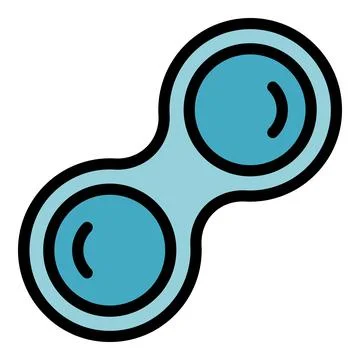 Lens case icon vector flat Stock Illustration