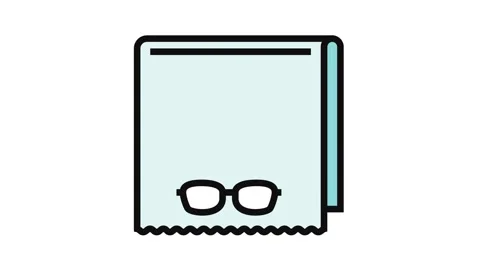 Lens cleaning cloth optometry vision color icon animation Stock Footage 326116436