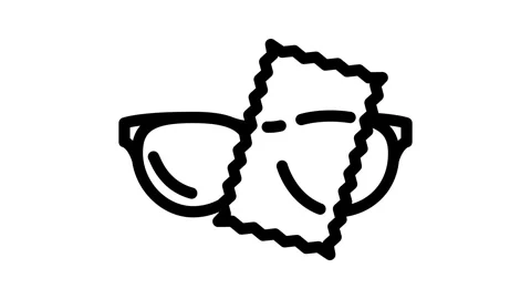 Lens cleaning cloth optometry vision line icon animation 스톡 동영상 326748609