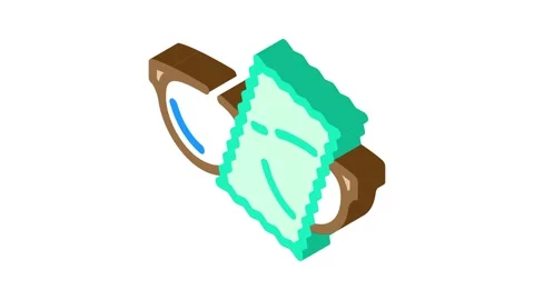 Lens cleaning cloth optometry vision isometric icon animation 스톡 동영상 327276060