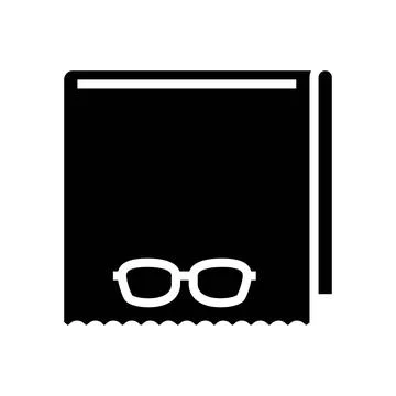 Lens cleaning cloth optometry vision glyph icon vector illustration Stock Illustration