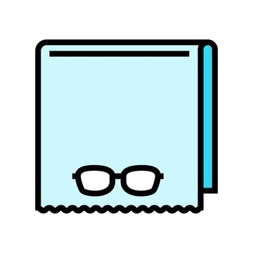 Lens cleaning cloth optometry vision color icon vector illustration Stock Illustration