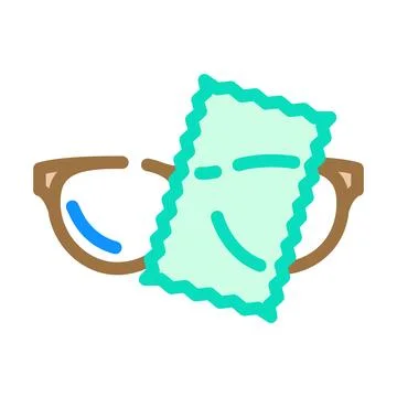 Lens cleaning cloth optometry vision color icon vector illustration Illustrazione stock
