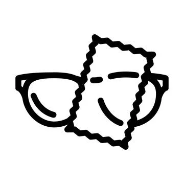 Lens cleaning cloth optometry vision line icon vector illustration Stock Illustration