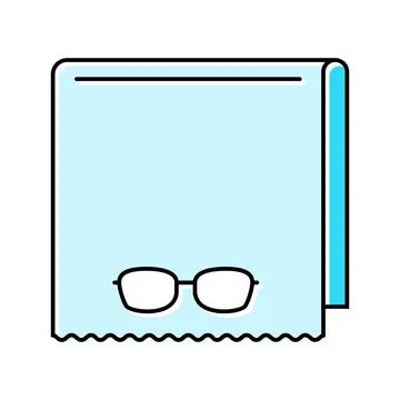 Lens cleaning cloth optometry vision color icon vector illustration Stock Illustration