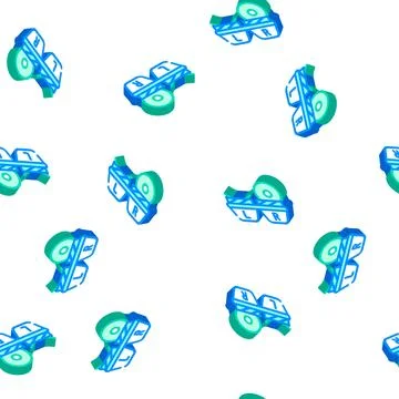 Lens container isometric icon seamless pattern Illustrazione stock