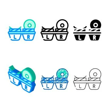 Lens container multistyle color icon vector Stock Illustration