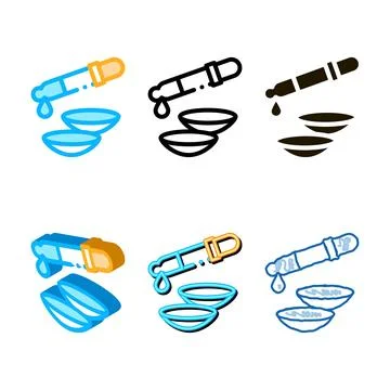 Lens dropper liquid icon vector outline variety Ilustração Stock