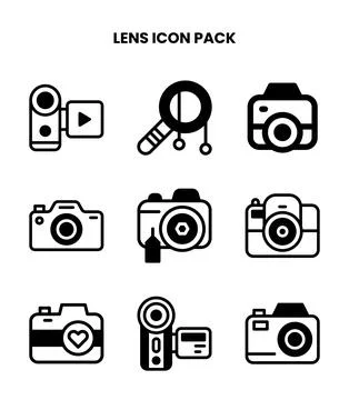 Lens DuoTone Graphics Icons Pack Stock Illustration