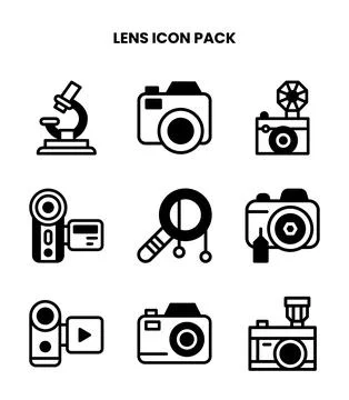Lens DuoTone Vector Icons Pack Stock Illustration