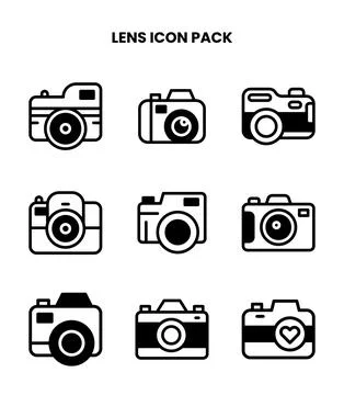 Lens DuoTone Vector Icons Pack Stock Illustration