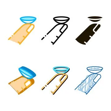 Lens on finger mix icon vector outline Ilustração Stock
