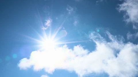 Lens Flare Coming Through Clouds in Summer in the Arctic Circle, Svalbard Norway Video stock 94538029