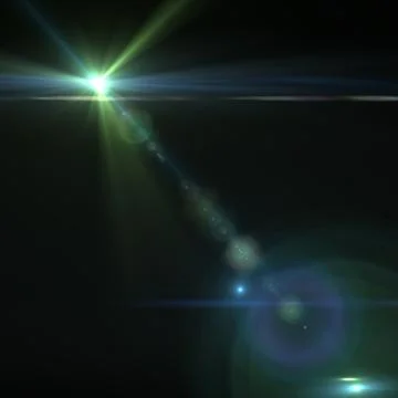 Lens flare effect on dark background. Digital illustration. Stockillustratie