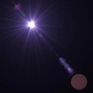 Lens flare effect on dark background. Digital illustration. Stock Illustration