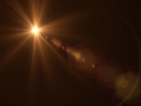 Lens flare effect on dark background. Digital illustration. Иллюстрация